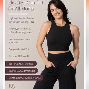 Kindred Bravely Sublime Hands-Free Pumping Lounge & Sleep Bra Black Large Tank